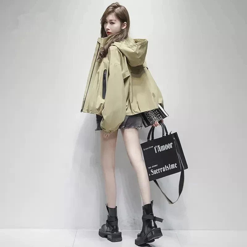 

Charge Jacket Womens Clothing Spring Autumn 2025 New Fashion Casual Windbreaker Coat Short loose Trench Coats Female Hooded Top