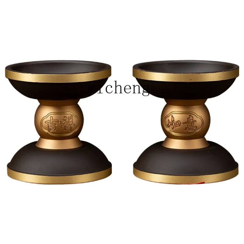 Zf Brass Candlestick Home Indoor Retro Candlestick Buddhist Hall Worship Buddha Offering Ornaments Pair