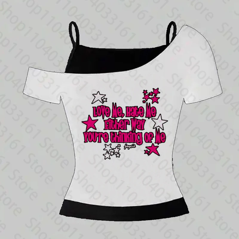 الملابس الجمالية تي شيرت الطفل تيز Y2k بلايز المحاصيل الأعلى النساء القوطية الجرونج الملابس Y2k كيتي 90s الملابس خمر Kpop القوطي ايمو