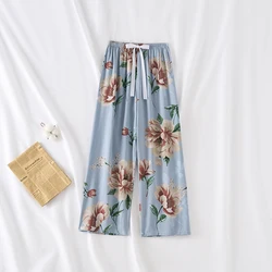 Women Bowknot Pajamas Casual Pants Loose Wide Leg Cozy Pants Sweatpants Summer Beach Pants