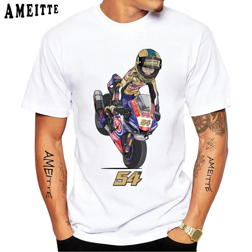 T-shirt à manches courtes pour homme, T-shirt décontracté pour motard, Blanc, Sports d'aventure, GP Racing, Razgatlioglu 54, Toprak, Nouveau