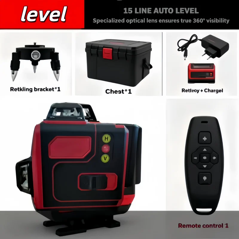 Suitable for Milwaukee M18 18V 6.0Ah Lithium Battery 12 Lines Green 3D Laser Level Touch Control Construction Leveler