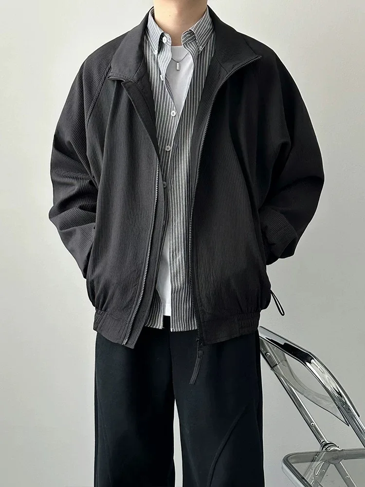 

Мужская куртка-ветровка в азиатском стиле, удлиненная, для рыбалки, в стиле панк, спортивная, с элементами авиационной униформы, премиум-качество, черная, стильная