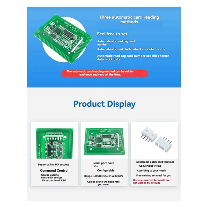 최고 거래 M3650A-HA RFID 리더기 13.56Mhz IC 카드 리더기 UART TTL 3.3-5V RFID 태그 리더기 F08 S50 S70 카드 리더기 모듈