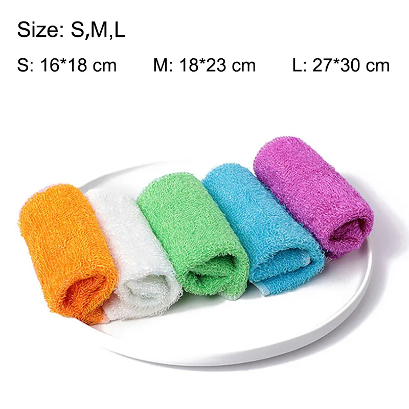 Washing Towel Dish Cloth Bamboo Fiber Double Thickness Soft Anti-grease Home Kitchen Cleaning Wiping Rags