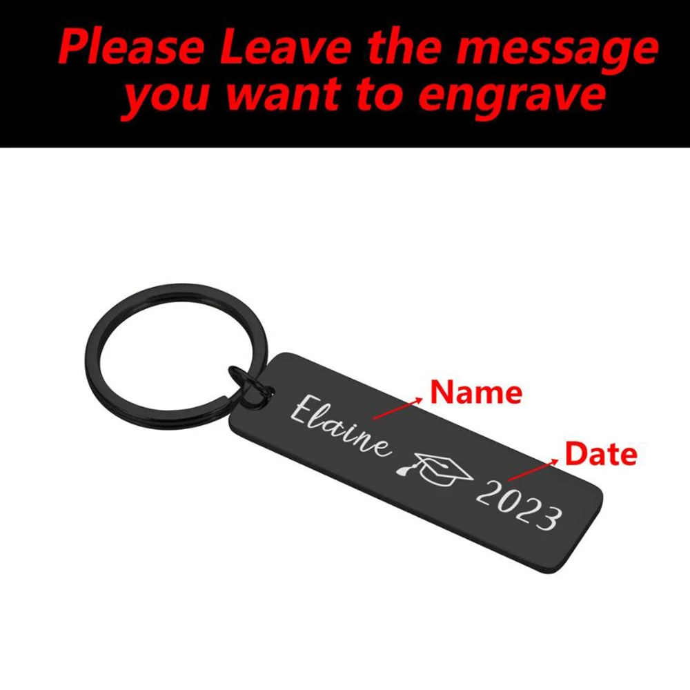 Customized Keychain Stainless Steel Engraved Text Name Date Personalized Keychain Versatile Gift Commemorative Jewelry