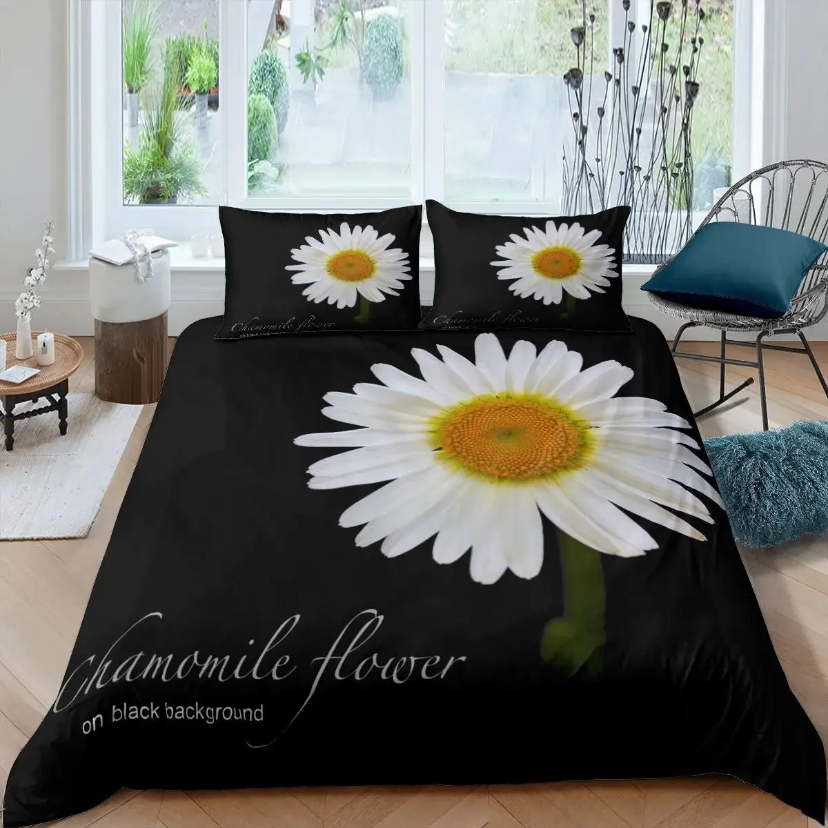 Yellow Daisy Duvet Cover Set Cute Floral Bedding Set For Kids Child Girls Garden Flowers King Comforter Cover With Pillowcase
