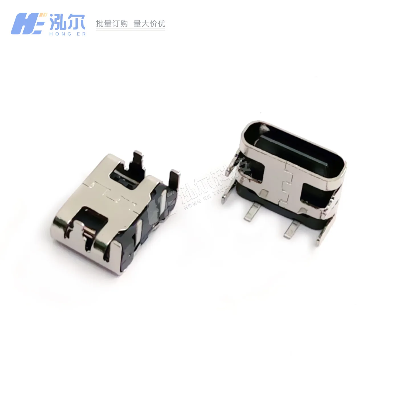 For C port TYPE-C female2PIN board four-pin plug-in board DIP L = 6.5mm female head USB horizontal 2P charging model