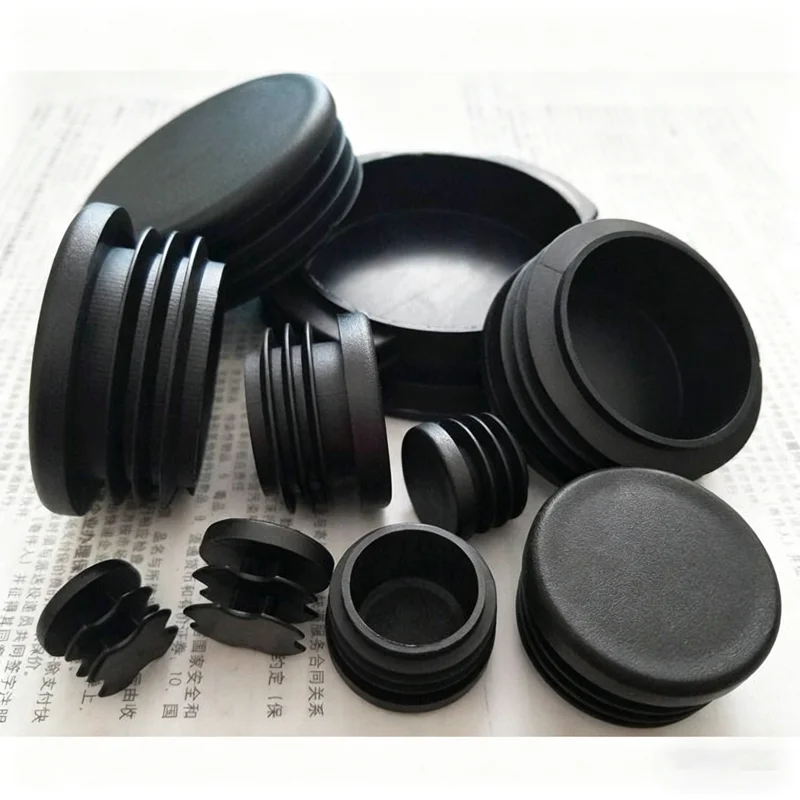 

2~100pcs Pipe End Blanking Caps Bung Tube Insert Plug Thicken Black Round Plastic Blanking End Cap Diameter 6mm 19mm 22mm 25mm