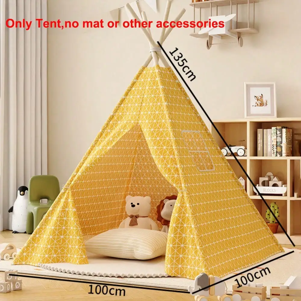 Tente tipi pour enfants, maison d'intérieur, wigwam de princesse pliante portable, tente de château jouet pour fille et garçon, maison de jeu, tente indienne, 1.6m, 1.35m