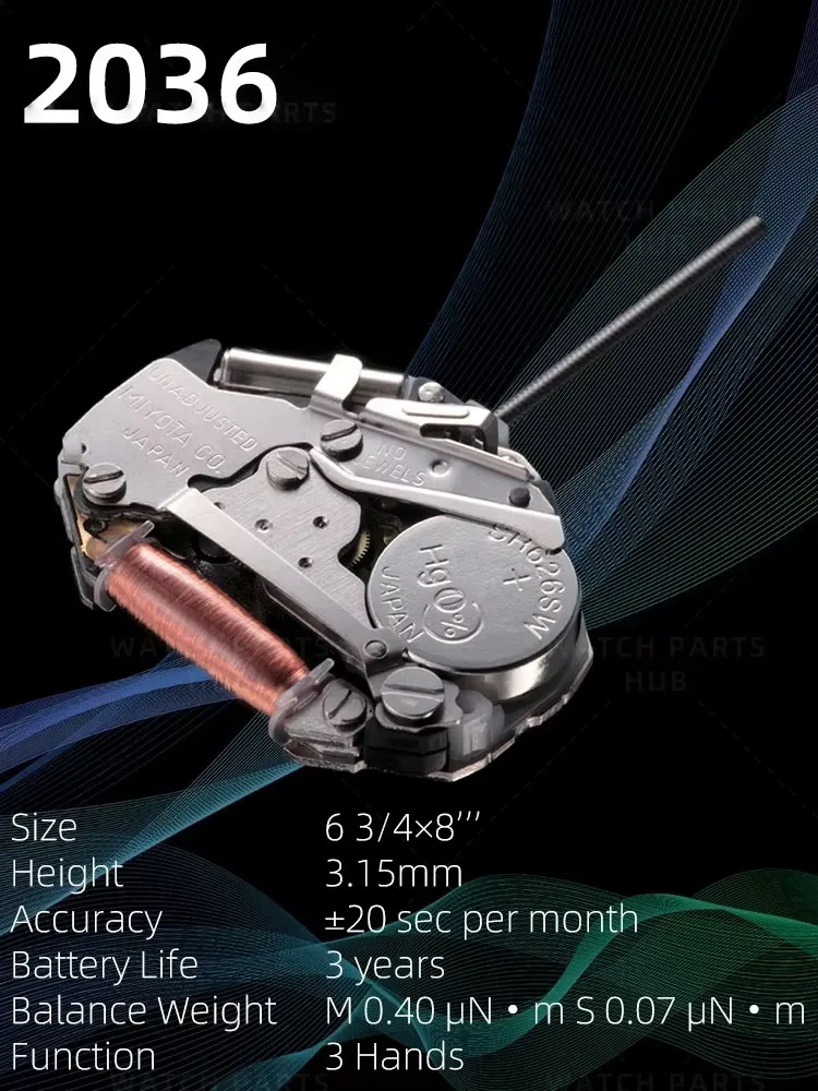 Brand new Miyota 2036 watch movement original quartz movement automatic movement 3 watch parts