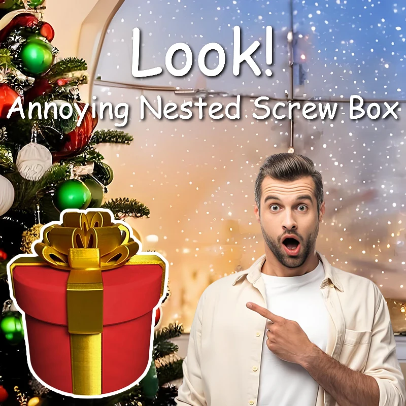 Annoying Nested Screw Gift Box Funny Christmas Gift Boxes Standard Money Present Bags Prank Gift Case Money Puzzle Box view 2