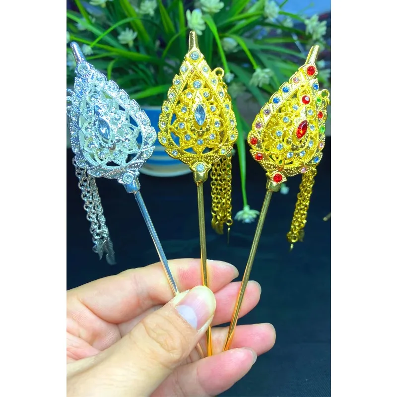 Thai Hairpin Jewelry Headwear Head-dress Thailand Accessories for Traditional Clothing