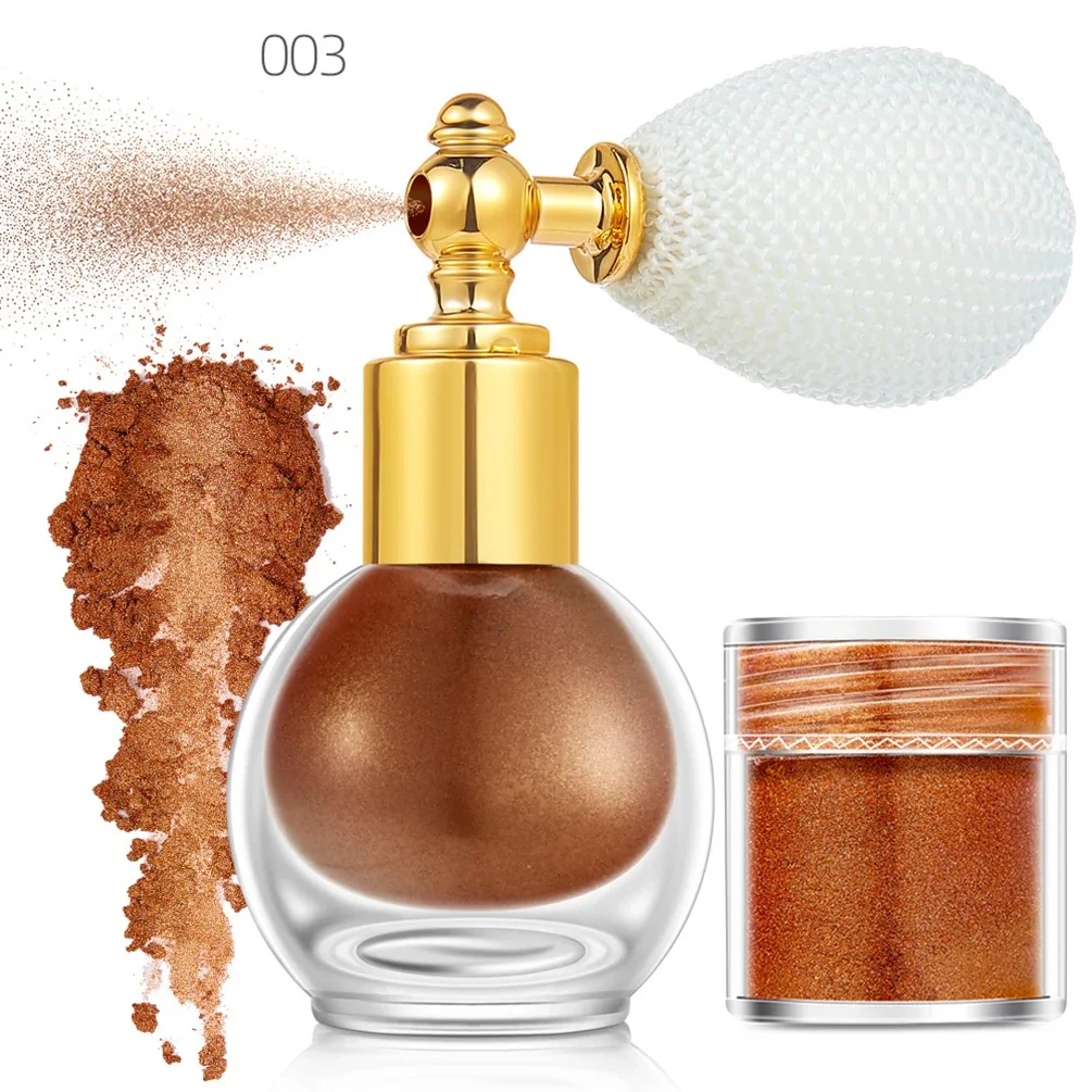 10 kolorów niestandardowy brokatowy Spray prywatna etykieta połyskujący cień do powiek perłowy brokat puder dodatkowe napełnianie butelek do makijażu