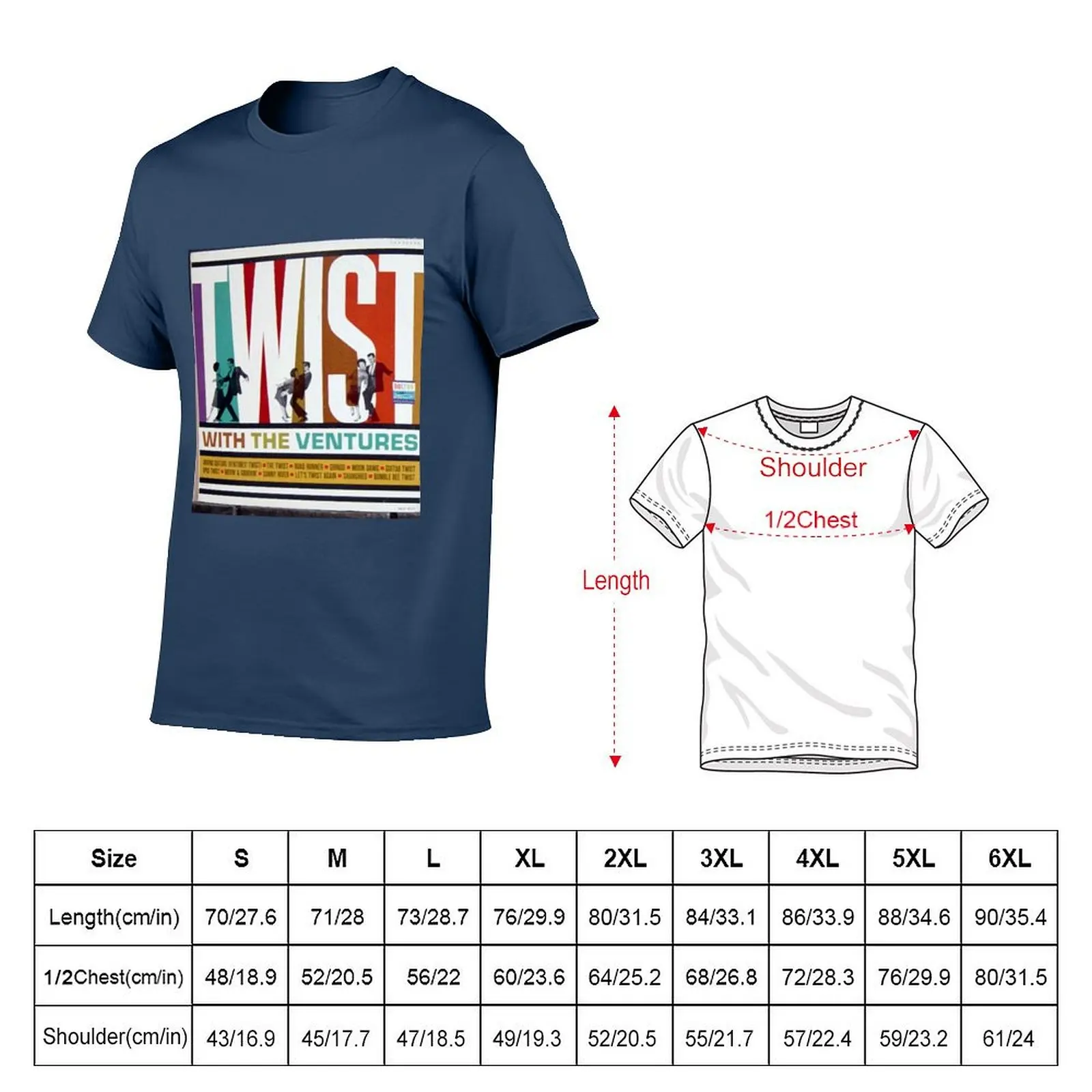Twist With The Ventures T-Shirt man graphic t shirt t shirt men 100% cotton luxury brand t shirt man plain T-Shirt