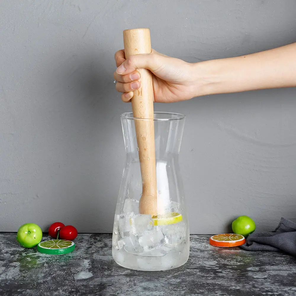 Beech Wood Muddler Bar Bartender Tool Cocktail Fruit Masher Lemon Press Stirrer For Home Kitchen Drink Preparation