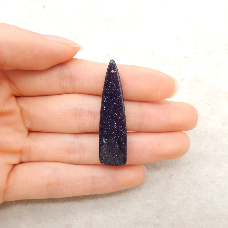

Blue Goldstone Teardrop Pendant Starry Night Gemstone Jewelry Component for DIY Handmade Beading Projects 41x11x4mm-3.1g
