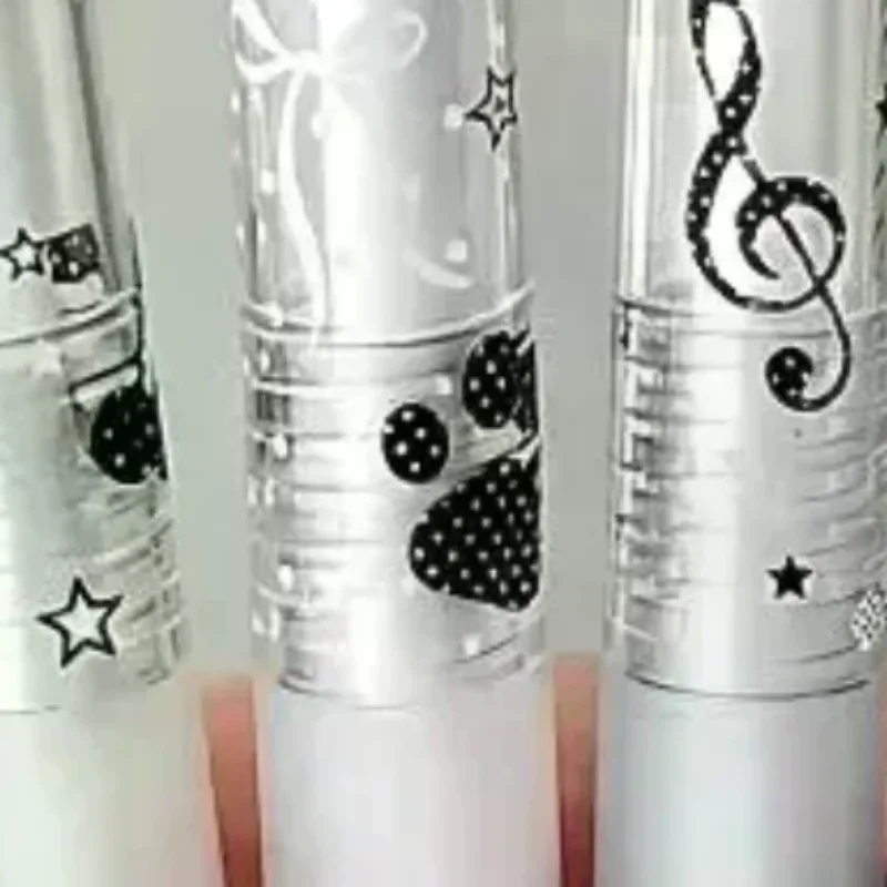 4pcs Polka Dot Beat Press Neutral Pen Music Note Bow Box Brush Question Pen Student 0.5 Black Smooth Signature Pen Gel Pen Set