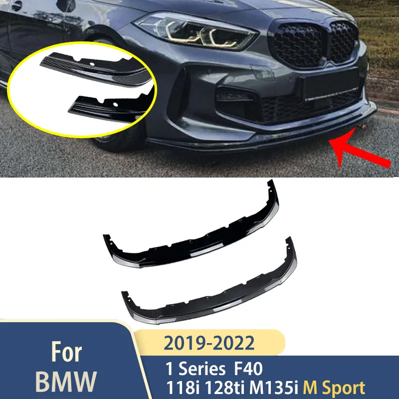 

M Sport 2019 To 2022 For BMW F40 1 Series 118i 128ti M135i Car Front Bumper Splitter Lip Accessories Diffuser Spoiler Body Kits