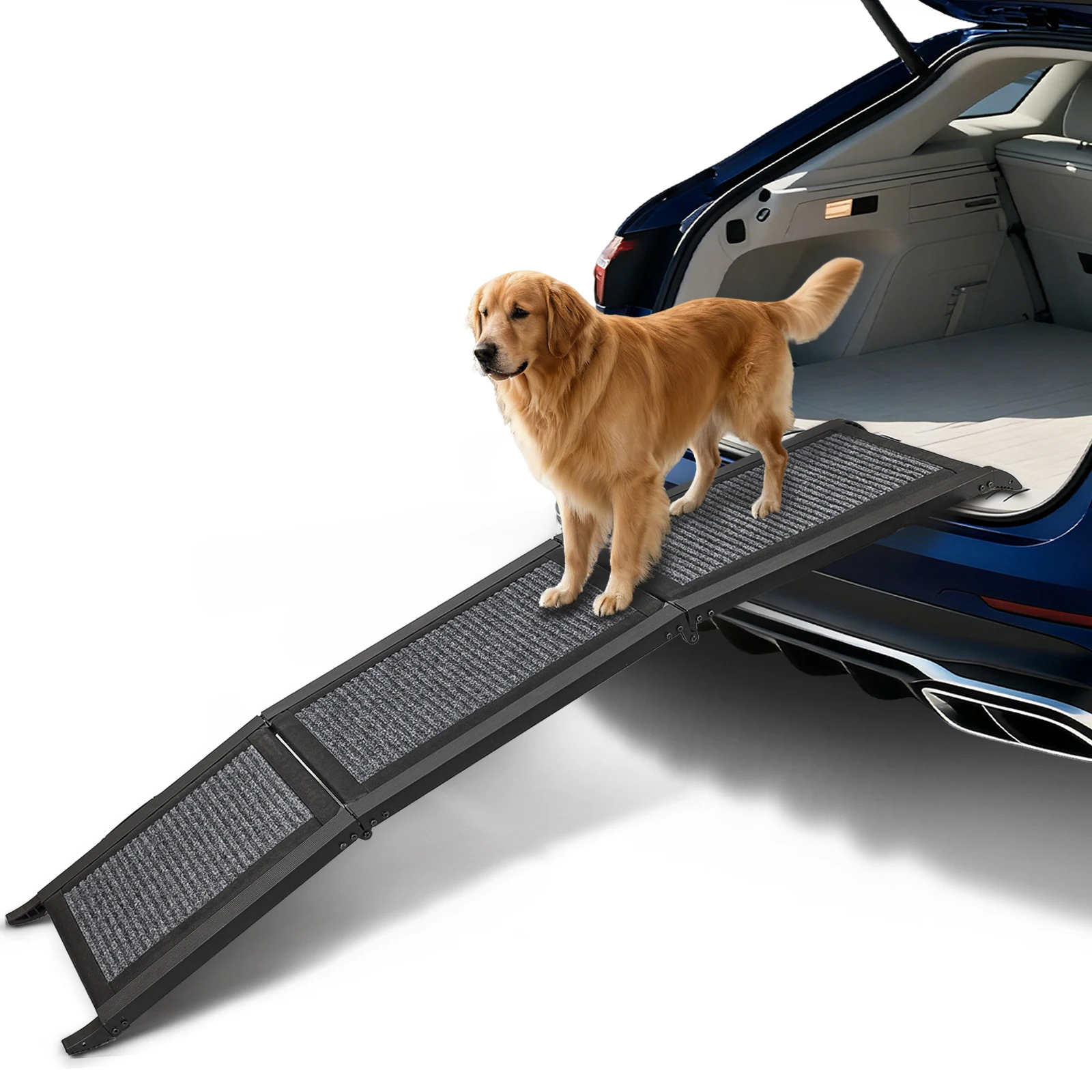 

Складной пандус для собак для автомобиля, пандусы для больших собак с нескользящей поверхностью ковра Портативный пандус для собак для внедорожника и грузовика, на открытом воздухе