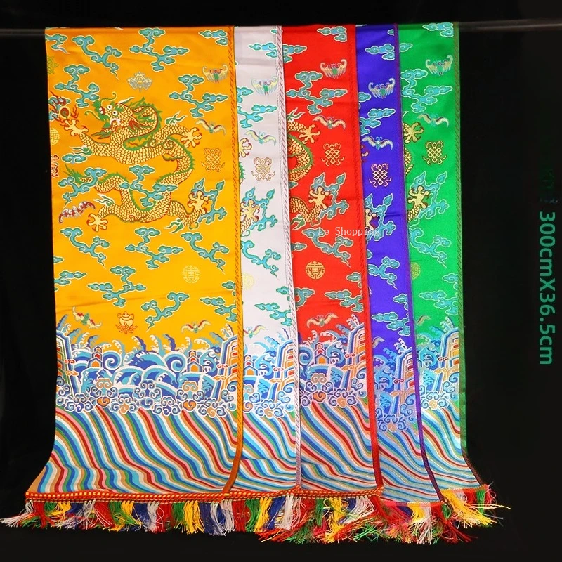 

Пятицветная Хада с узором дракона/утолщенная ткань, шелковый атласный этикет, свадебные украшения, буддийские принадлежности, тибетские украшения