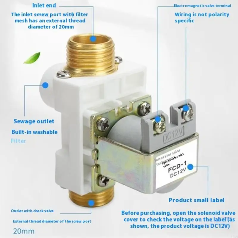 

Пластиковая крышка Электромагнитные клапаны Управление водой для солнечных тепловых систем Y5GB
