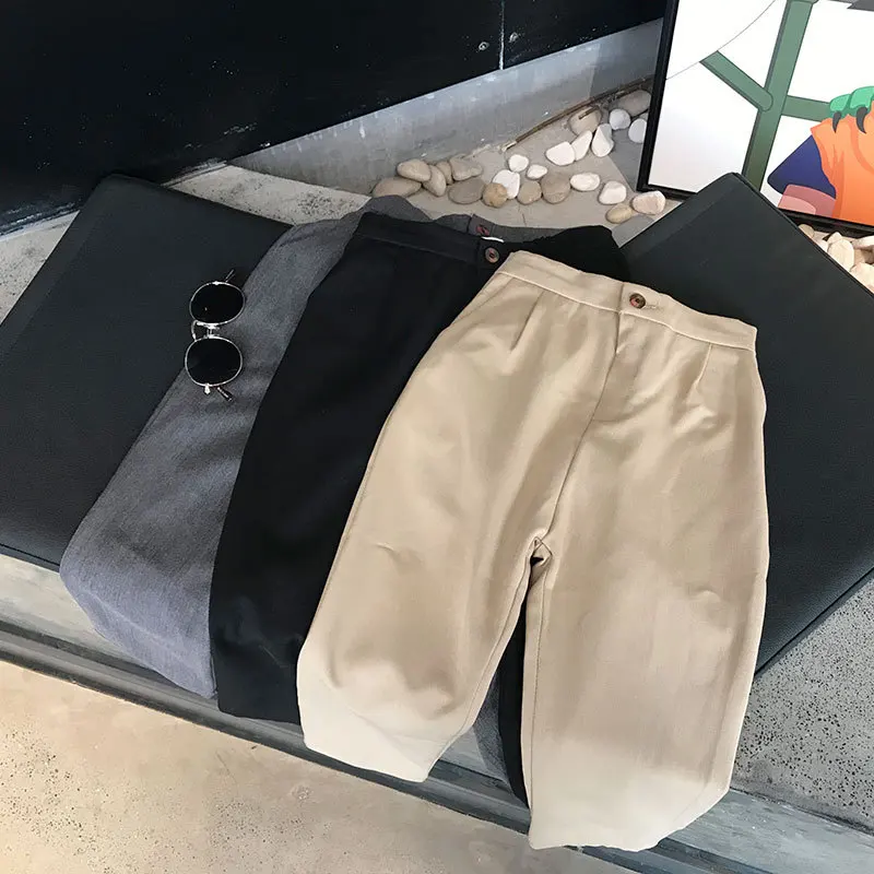 2026 Autumn 2-8 Years Boys Casual Plain Color Pant Kids Trousers
