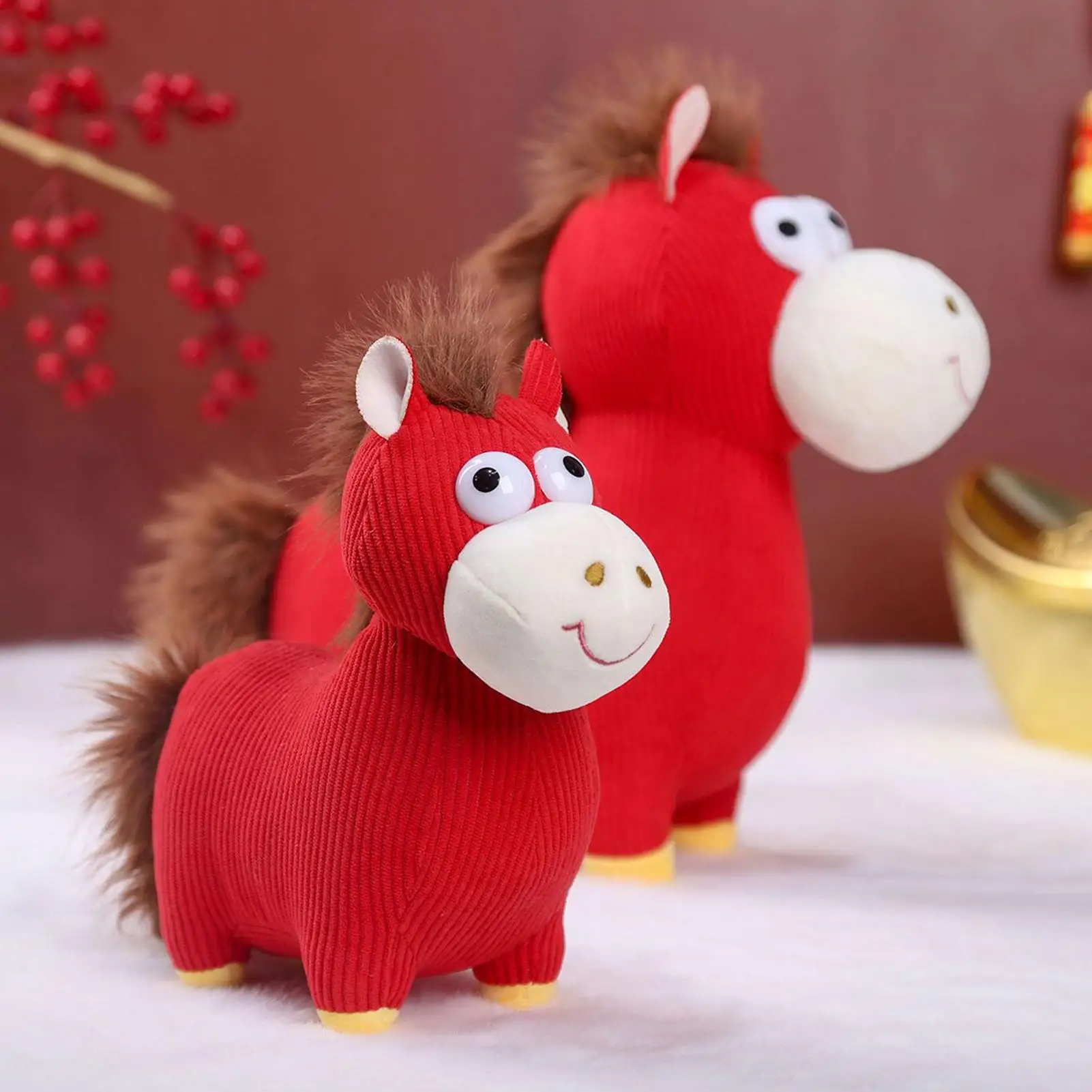 Horse Plush 2026 Chinese New Year Cute Mascot Horse Mascot Lunar New Year Decoration For Spring Festival Holiday Party Kids