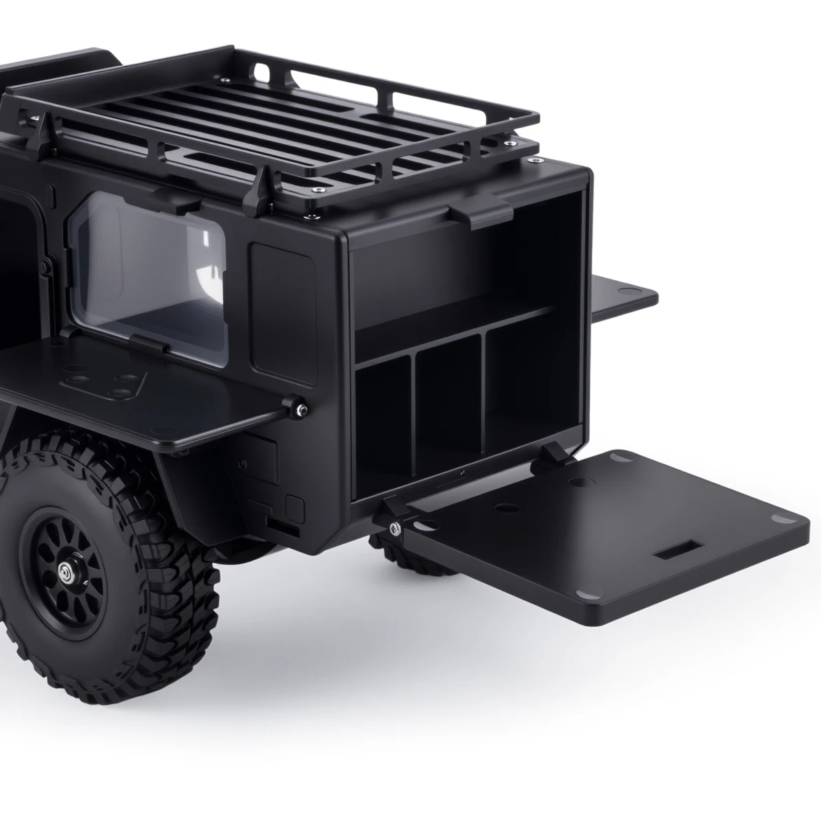 DashRC RC Off-Road Camping Trailer, Plastic Mini Trailer for 1/18 1/24 RC Rock Crawler TRX4M SCX24 Upgrade Parts