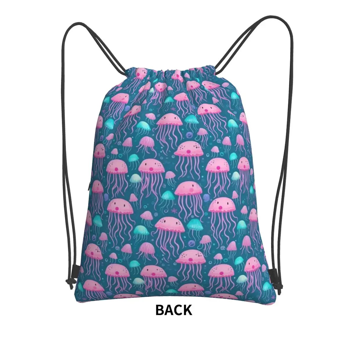 Jellyfish Pattern Elegant Marine Life Design Backpacks Portable Drawstring Bags Sports Bag Book Bags for Man Woman Students