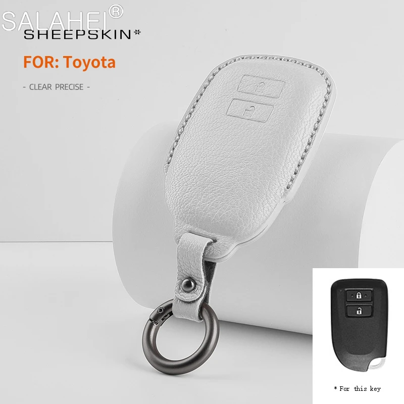 Leather Car Key Case Cover For Toyota Vios Aygo Zoyota Yaris Activ Wish HiAce 200 Highlander Remote Protect Shell Accessories