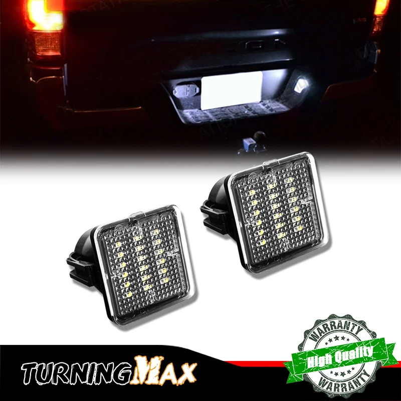 Car 6000K White LED License Plate Number Lights Assembly For Toyota Tacoma 2016-2022 For Toyota Tundra 2014-2021 Error Free 12V