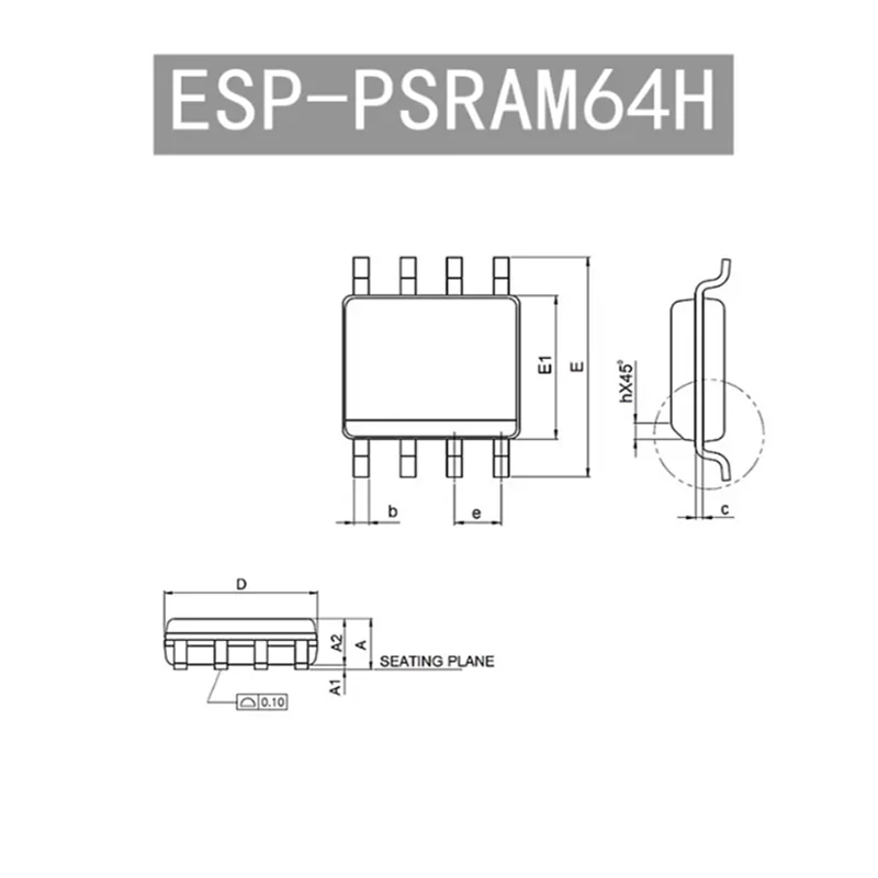 5 pieces of ESP-PSRAM64H SOP-8 3.3V 64MBit memory chips with quality guarantee