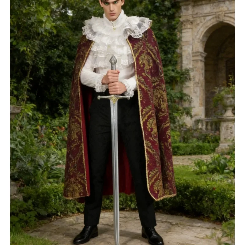 

Men's King Medieval Renaissance Noble Costume New Cloak Shirt Cape RenFaire Cosplay Outfit