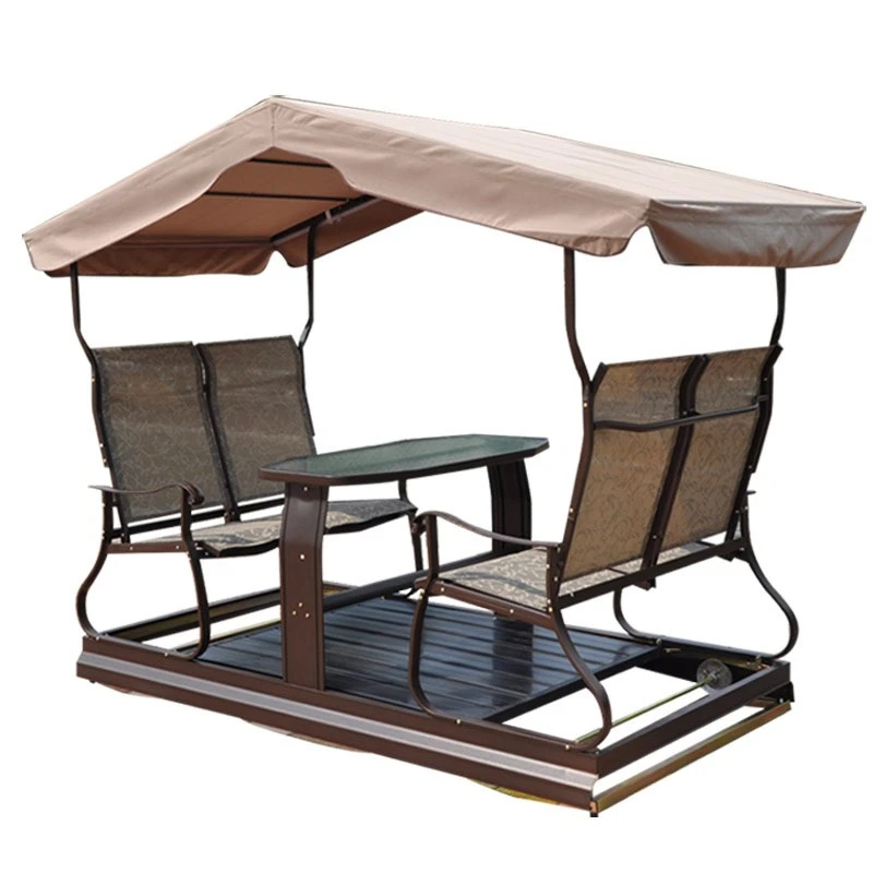 Outdoor four-person rocking chair, outdoor wrought iron chair, courtyard balcony, outdoor leisure