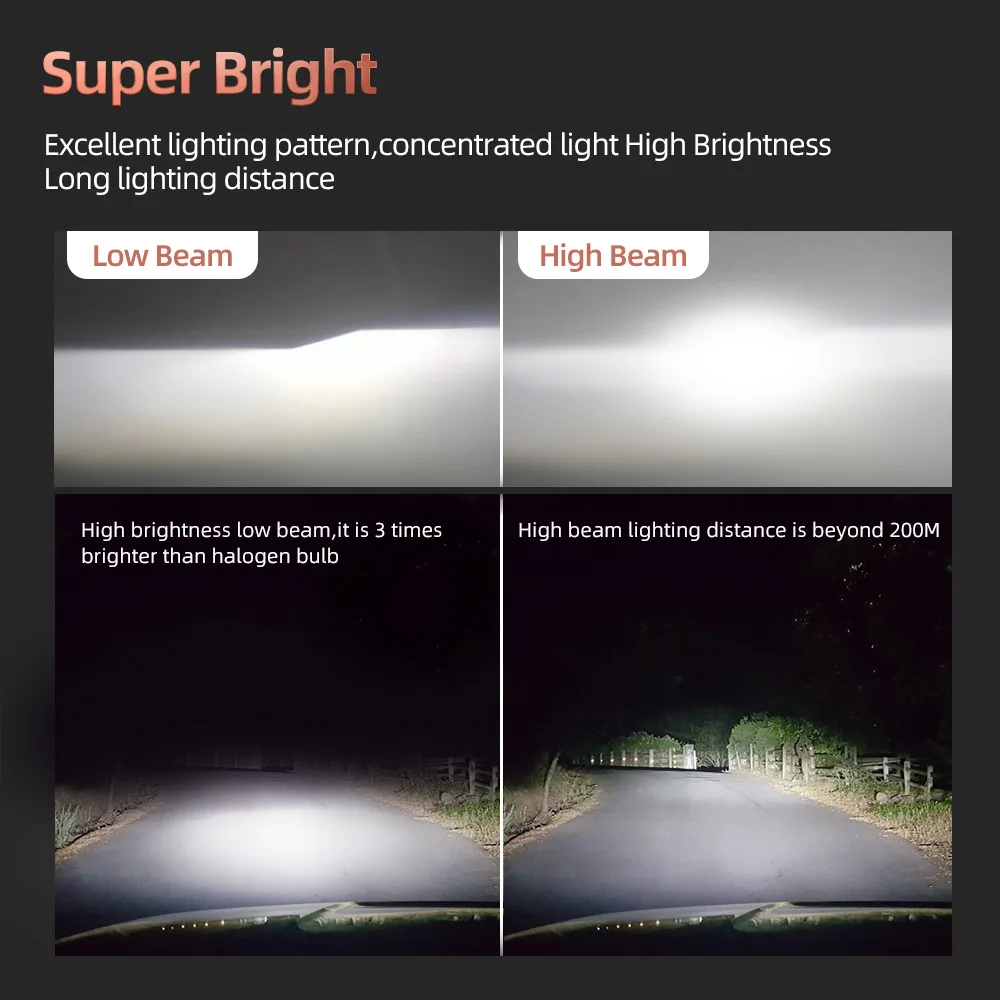 H4 BA20D LED Motorcycle Headlight Light Lemon Green DRLs White High Low Beam 30W Bulb Kit DC9-60V.