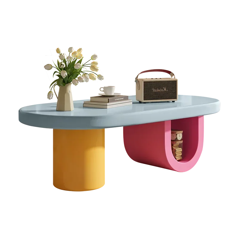 Dopamine creative coffee table, Nordic home living room simple modern small apartment cream style special-shaped tea table