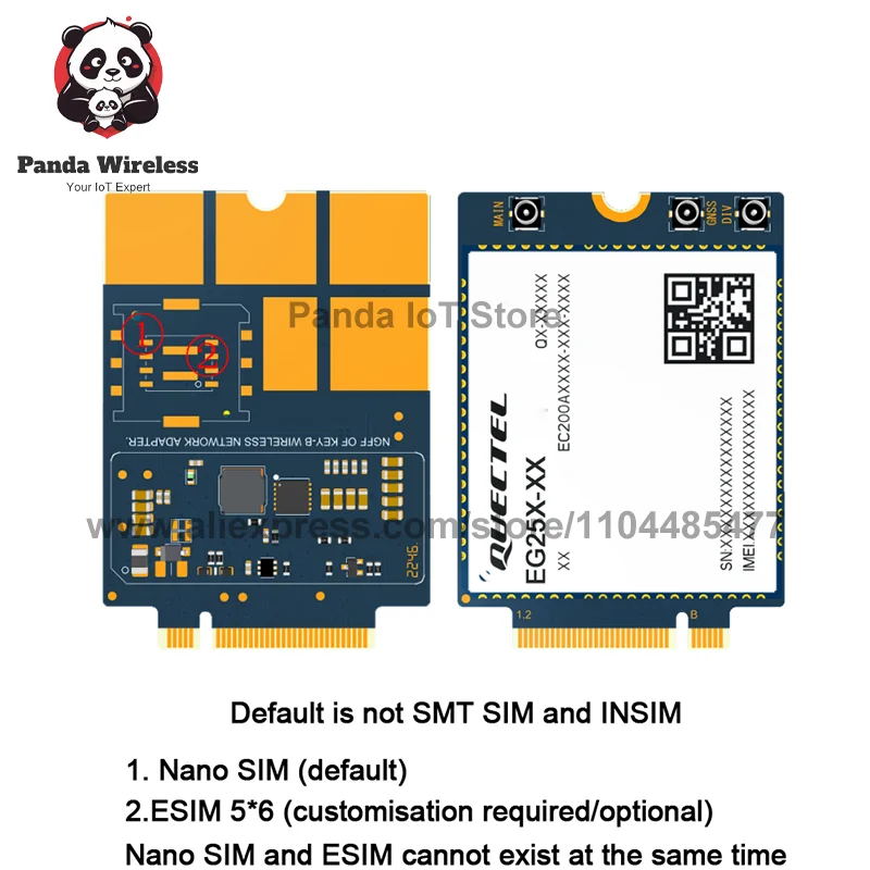 New！Quectel LTE CAT4 EC200U-CNAA M.2 EC200UCNAA-N05-SGNSA M.2 Interface Module Nano SIM(default) Size 40mmx30mm Module Series