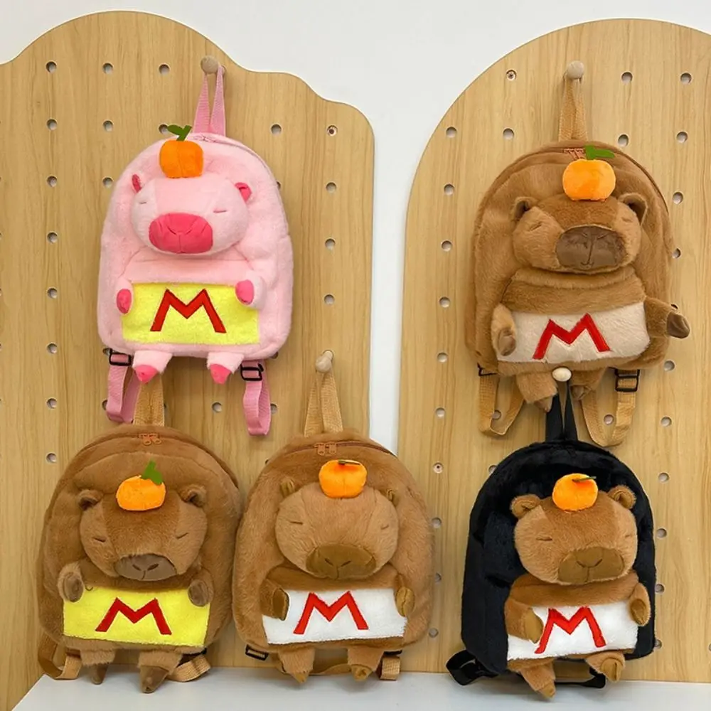 

Creative Plush Capybara Backpack Cartoon Large Capacity Student School Bag Shoulder Schoolbag for Kids Gift