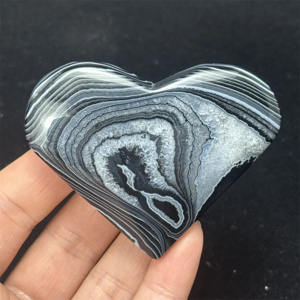 Natural Black Onyx Crystal Quartz Heart Shaped Reiki Meditation Treatment Divination Witchcraft Evil Reversal Home Decoration