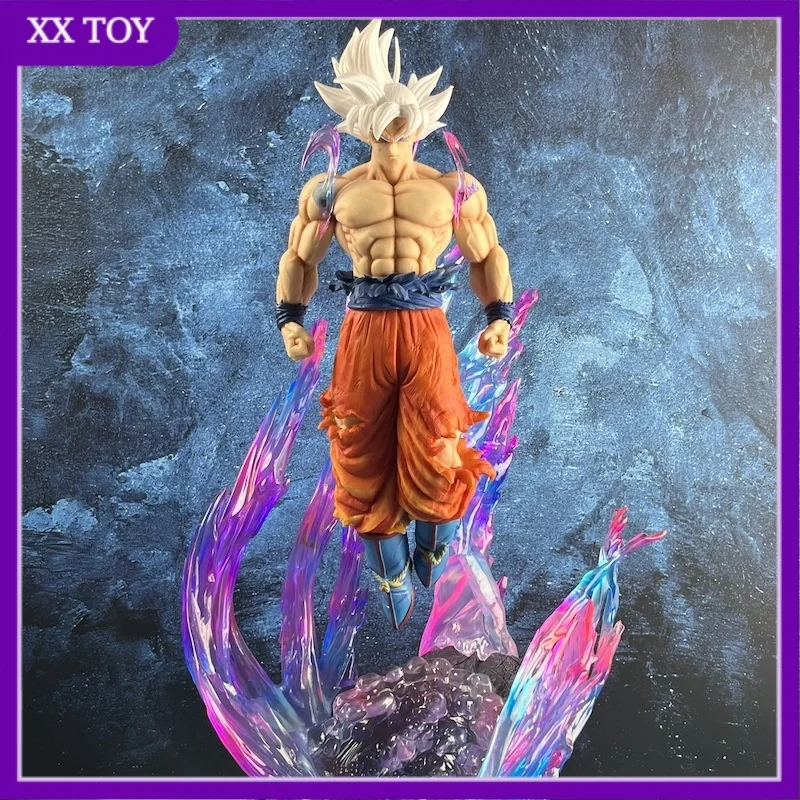 Dragon Ball Son Goku Anime Figure Super Saiyan Figurine  Pvc Three-Headed Carving Base Glows Model Ornament Collection Toy Gift