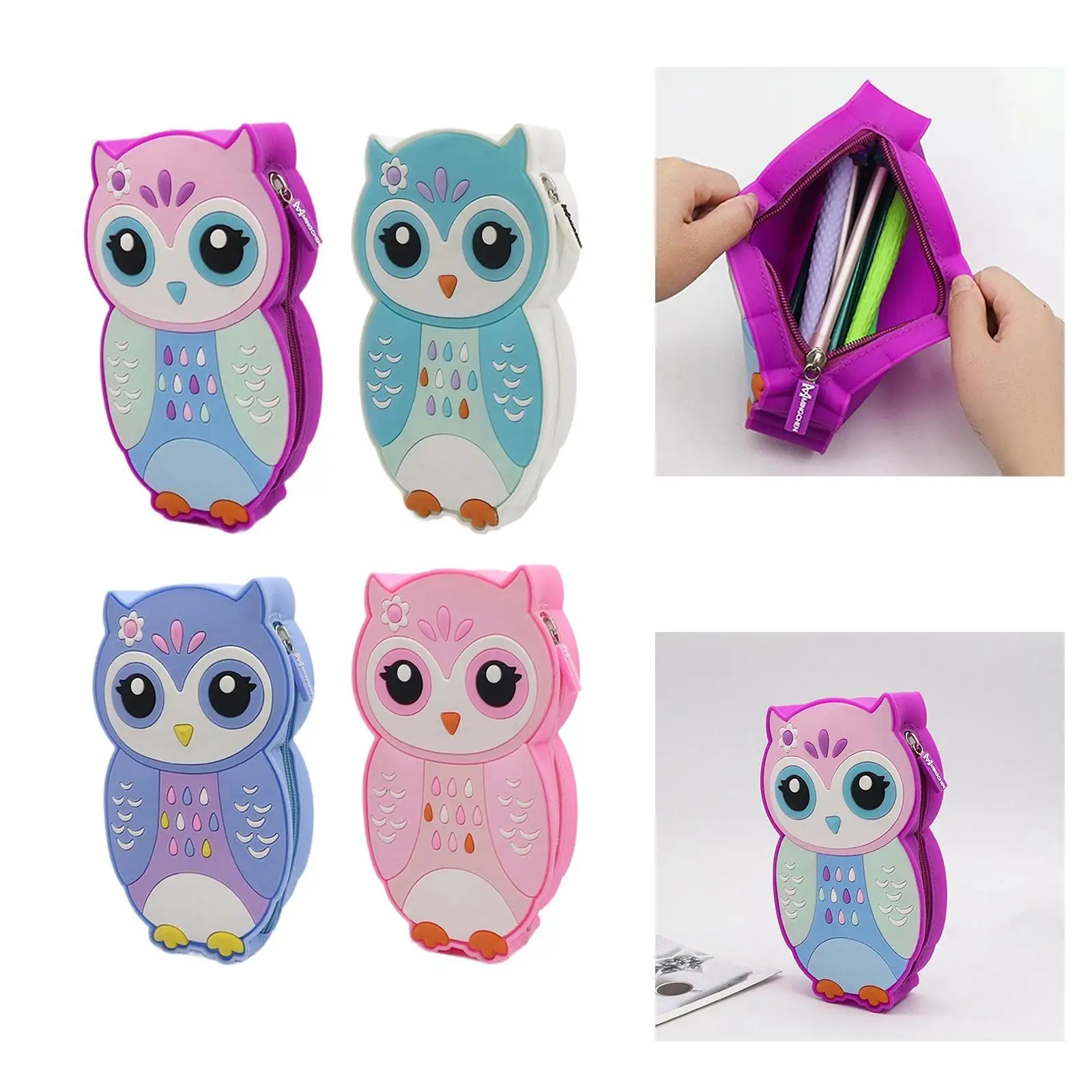 Silicone Pencil Case Creative Stationery Storage Bag for Women Teens Student