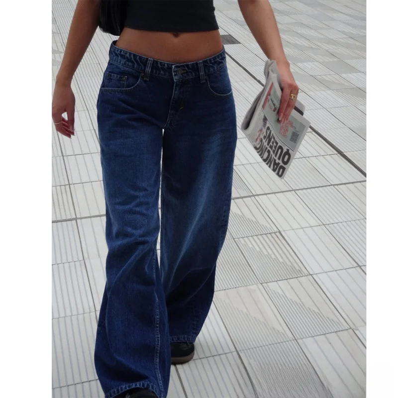 

Женские прямые ковбойские брюки с высокой талией, осенние новые уличные винтажные джинсовые брюки с зауженной талией, женские брюки в стиле ретро