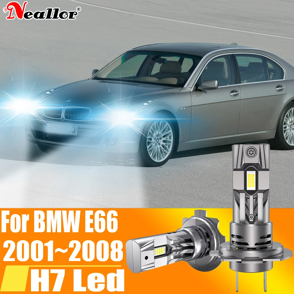

2pcs High Power H7 LED Headlight Bulbs Powerful No Adapter Required H18 Car Turbo Diode Fog Lamp 12v 55W For BMW E66 7 2001~2008