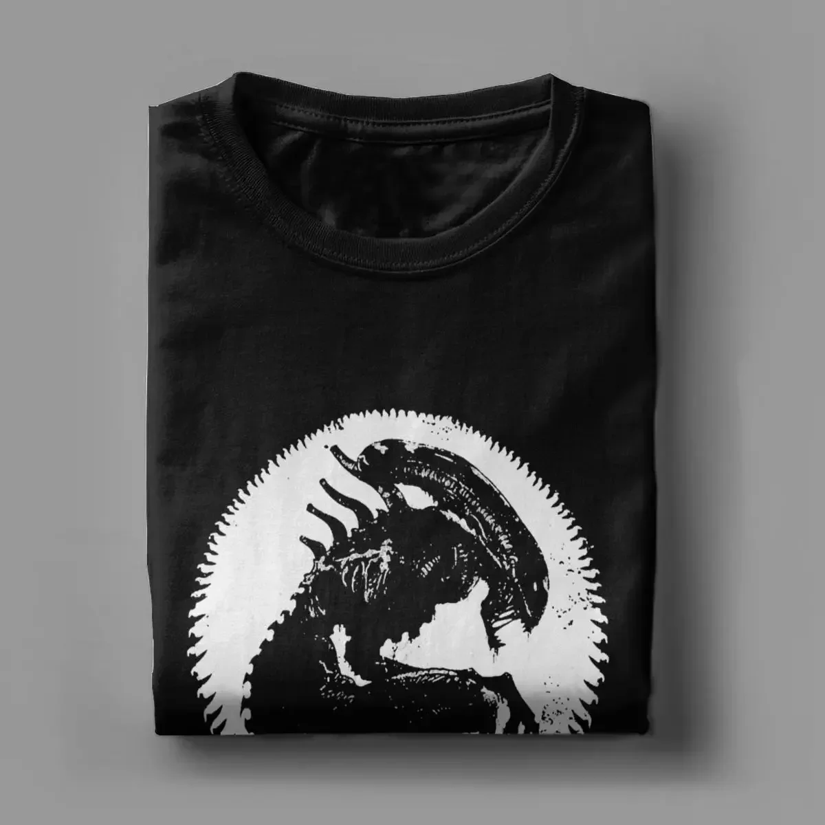 Men\'s T-Shirt Xenomorph Alien Movie Vintage Pure Cotton Tee Shirt Short Sleeve T Shirt Round Collar Clothing Plus Size