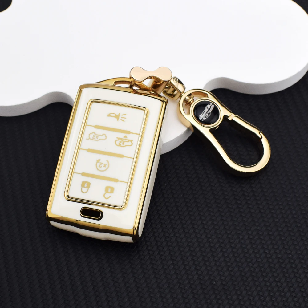 TPU Car Key Cover Case for Jeep Grand Cherokee for Dodge RAM 1500 2500 TRX 2021 2020 for Chrysler Couve Dodge Keychain