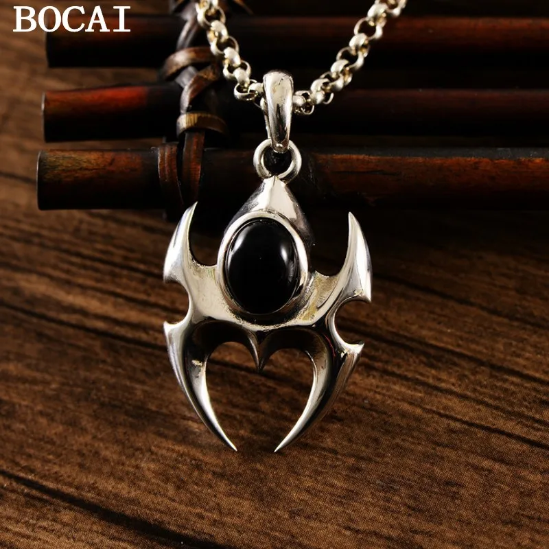 

BOCAI Новый стерлингового серебра S925, модный крутой индивидуальный изысканный кулон в виде скорпиона из агата, подарок для мужчин и женщин