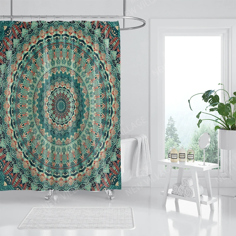 Waterproof fabric shower curtains Bathroom curtain accessories Bath curtain 180x200cm 240*200cm boho decoration vintage mandala