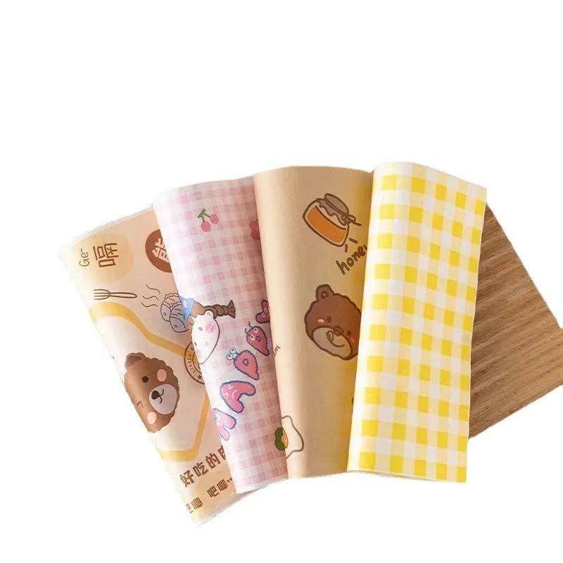 50pcs Square Sandwich Wrapping Paper Oil-Proof Disposable Food Toast Sandwich Hamburger Paper Cut Baking Household Baking Paper