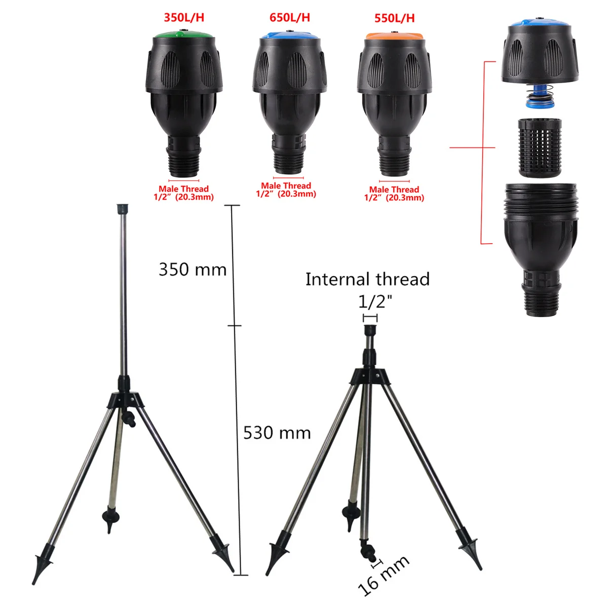 Garden Automatic Rotating Sprinklers 1/2\